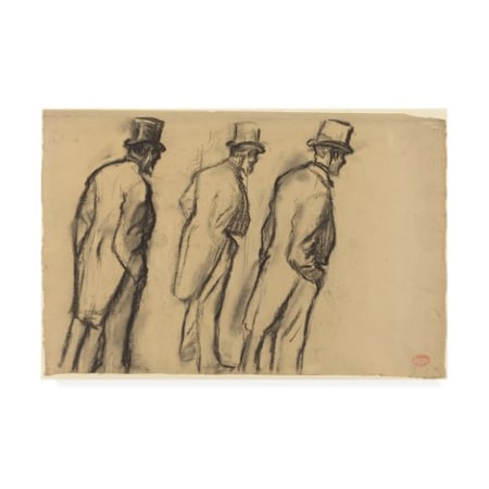 Edgar Degas 'Three Studies Of Ludovic Halevy Standing' Canvas Art,12x19